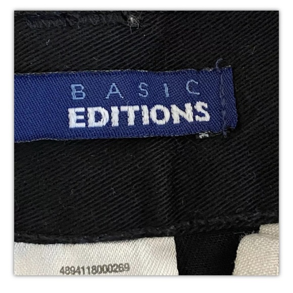 Basic Editions Men's Pants Black Dress Pants 32 X 32 Perfect Khaki Straight Leg - Picture 9 of 9